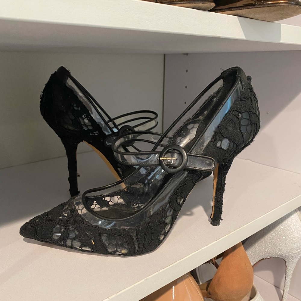 Dolce and Gabbana pvc and lace heels